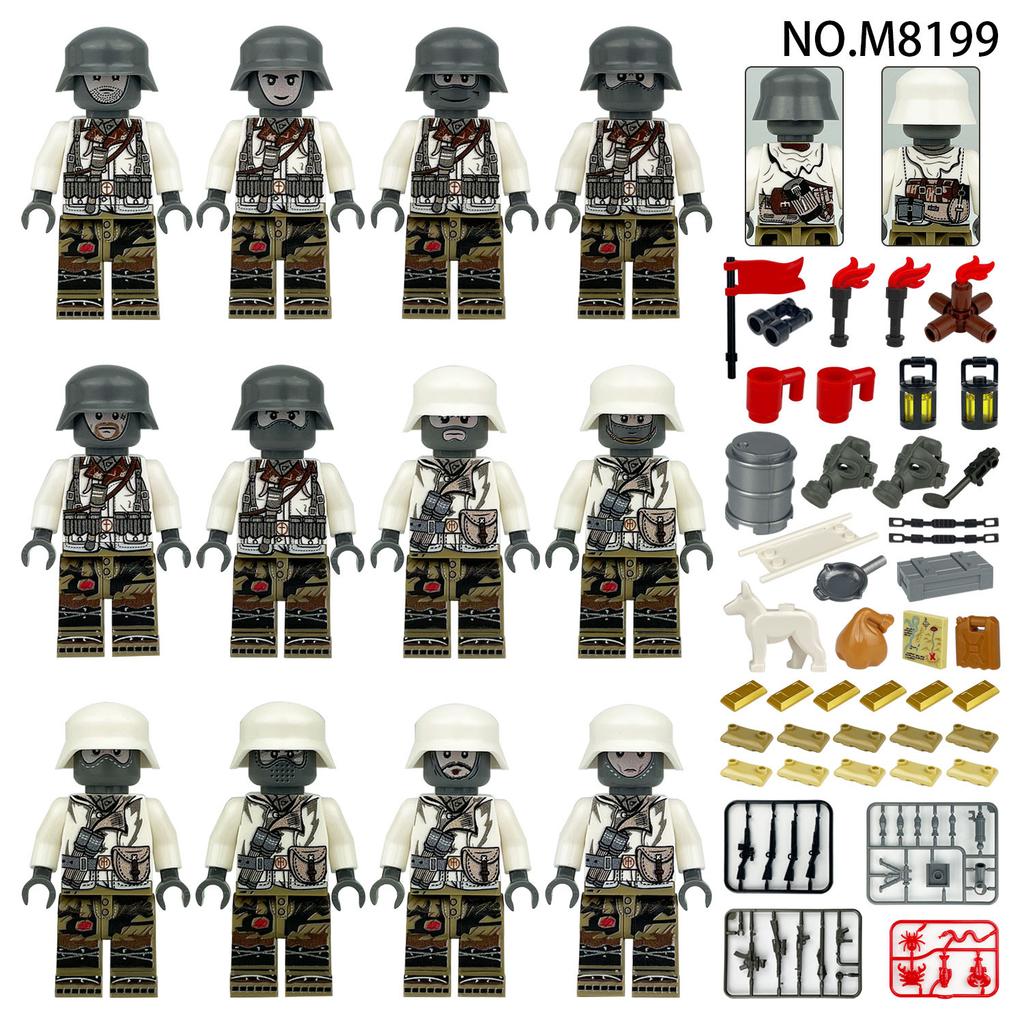 World War II Military Series Mountain Field Forces Soldier Minifigus Building Blocks
