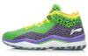 LiNing WOW 3 Way Of Wade 3 All-Star Амортизирующие Нескользящие Покрытие Средняя Высота Баскетбольные Кроссовки Мужские Зеленый Фиолетовый ABAJ013-30