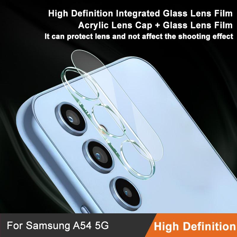 IMAK for Samsung Galaxy A54 5G Ultra Clear Camera Lens Protector Wear-resistant Integrated Tempered Glass Lens Film+Acrylic Lens Cap
