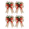 Christmas Bows with Pine Cones Pine Needles Buffalo Plaid Ribbon Bows Christmas Tree Wreath Decoration for Gift Wrapping