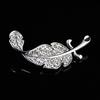 Women Leaf Tone Rhinestone Wedding Gift Brooch Pin