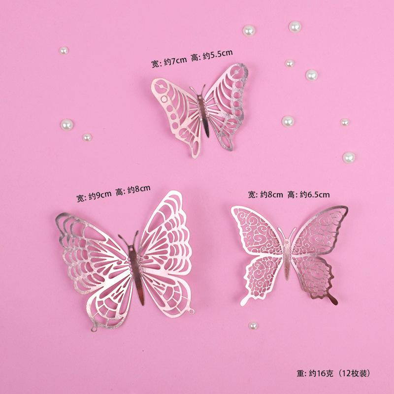 Topper Gold 3D Baking Dessert Decor For Wedding Party Happy Birthday Cake 12Pcs Artificial Butterfly Butterflies Cupcake Toppers