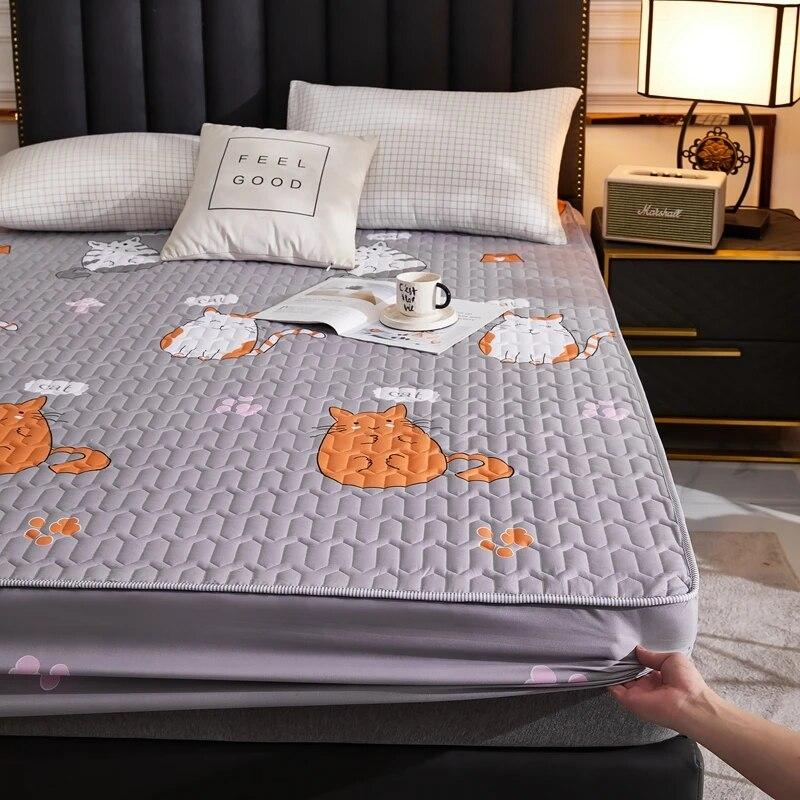 Водонепроницаемый наматрасник, утолщенный коврик для кровати, мягкий тканевый чехол на кровать, постельное белье, простыни, защита для матраса для дома, гостиной