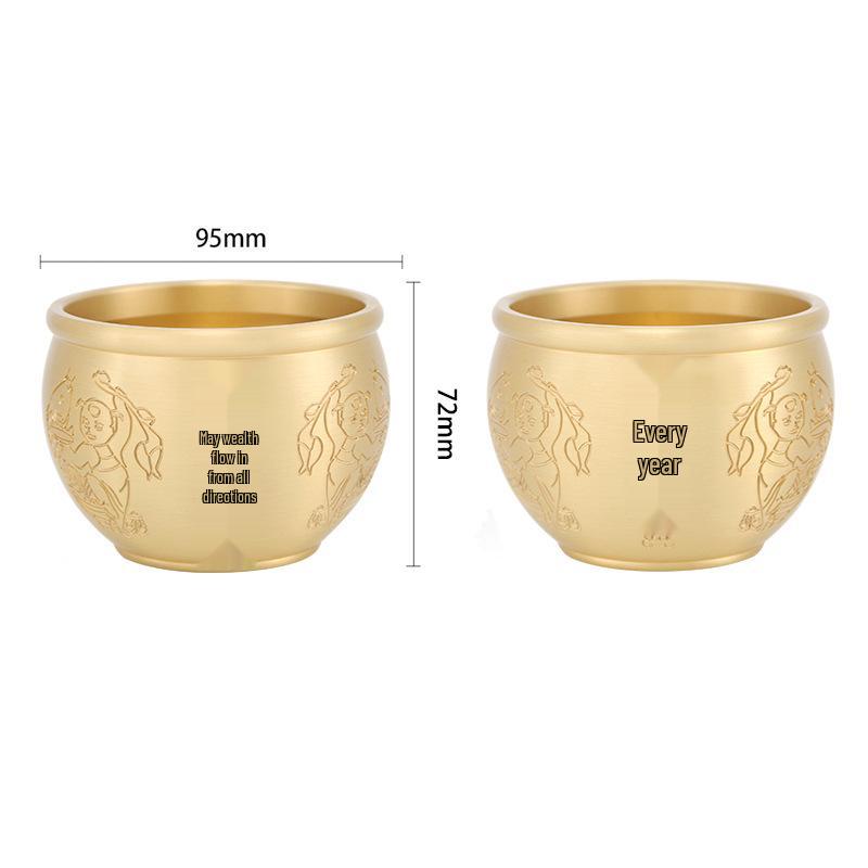 Copper Pot Decorative Ashtray: Pure Brass Blessings and Wealth Attraction Jar.