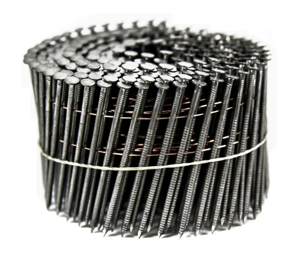 Gwoździe do gwoździarki łączone drutem 2,5x75mm bębnowe koletowane pierścieniowe 5400szt