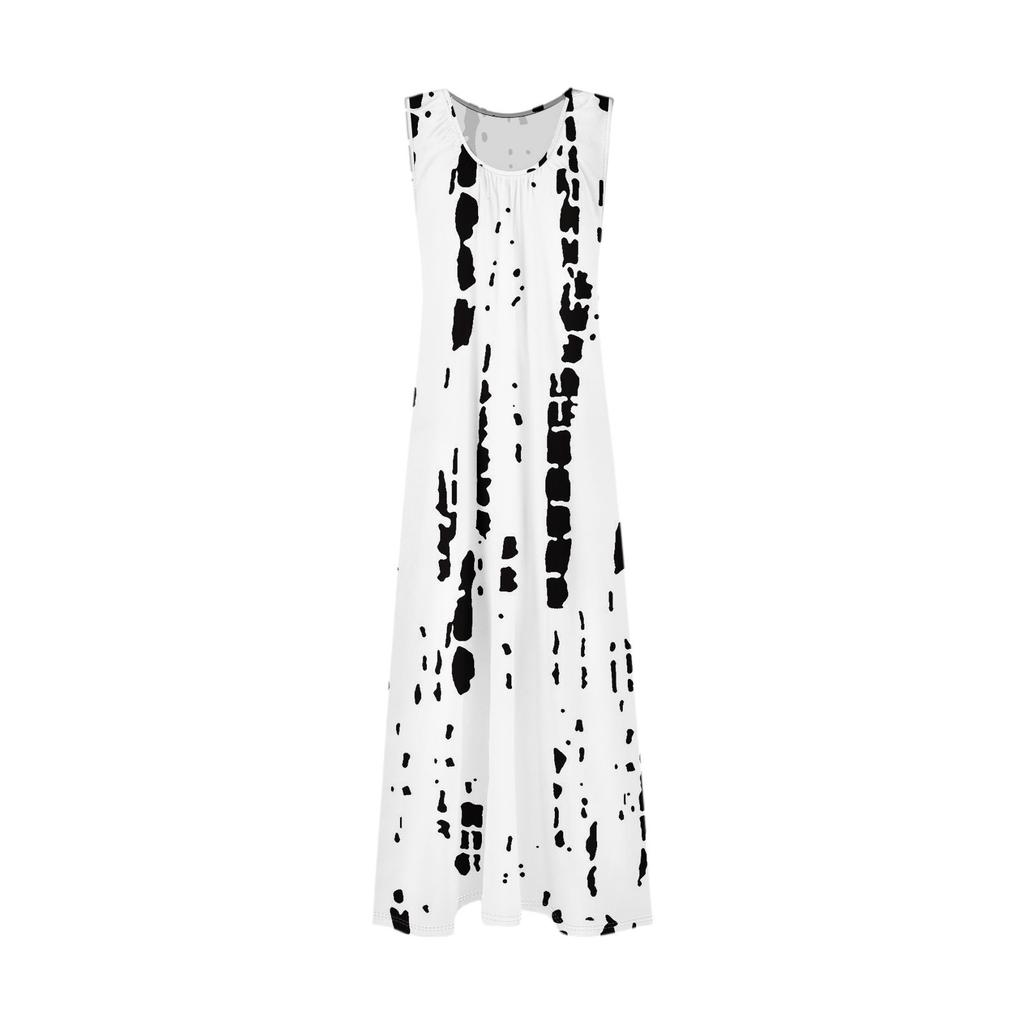 Женская Мода Повседневная А-силуэт Цветочный Принт Эффект Молотка Свободная Длинная Юбка с Карманами