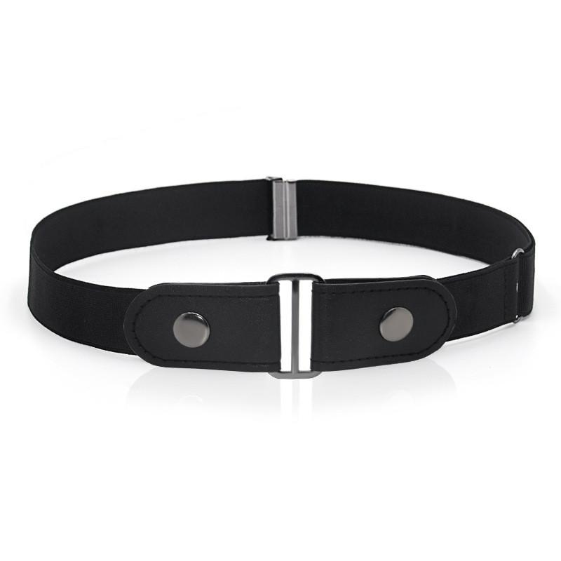 Leather Elastic Belt For Men And Women With Metal Buckle And Adjustable Fit