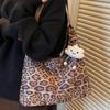 2025 Autumn and Winter New Leopard Print Texture Women's Shoulder Messenger Bag Large Capacity Commuting Foreign Style Underarm Bag Tote Bag Women