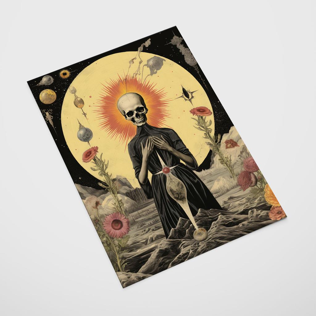 Plakat karty tarota czaszka