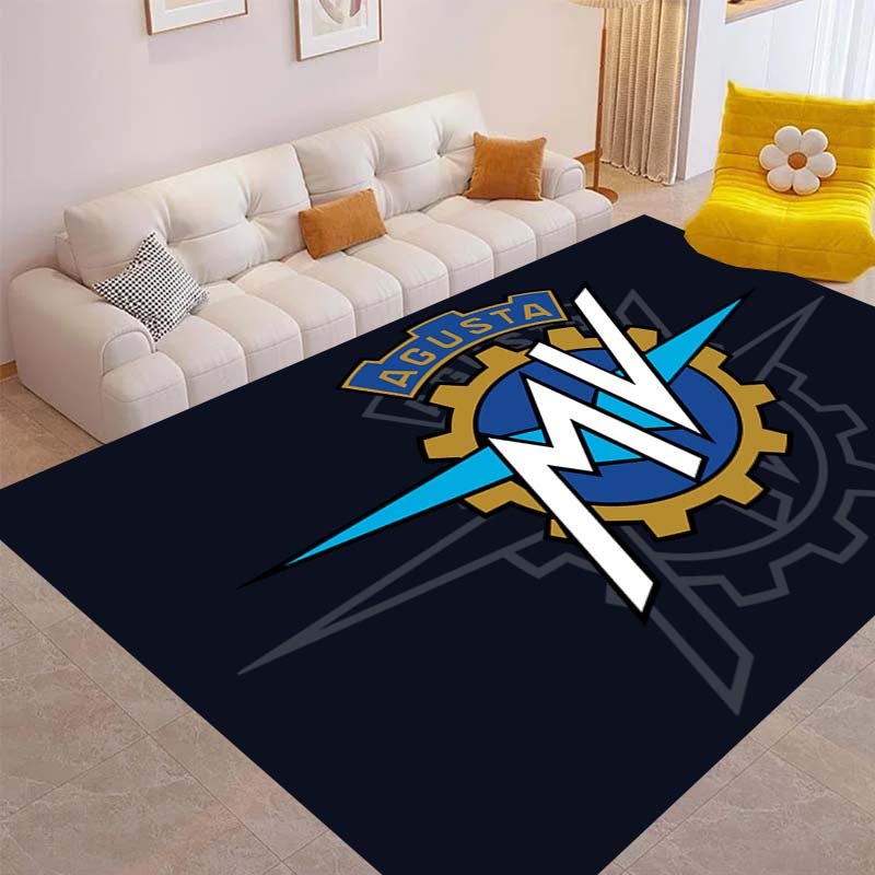 Motorcycle logo MV AGUSTA entrance doormat, washable, non-slip, suitable for living room sofa and chair areas, and kitchen welcome doormat.