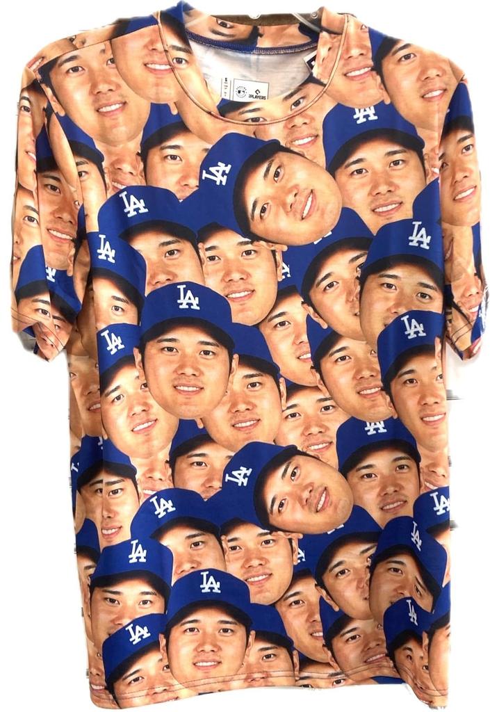 [MLB] [International Exclusive] Shohei Ohtani Face T-Shirt, Official Los Angeles Dodgers Merchandise, Full of Faces (M) [Parallel Import]