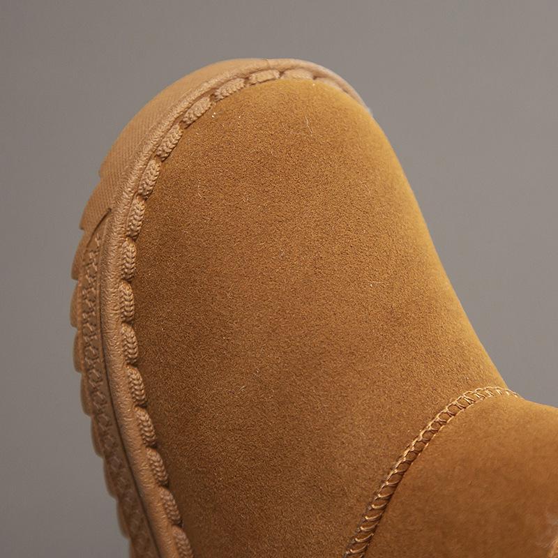 Зимние детские сноубутсы 2025: Теплые, бархатные, хлопковые ботинки для девочек и мальчиков, короткий стиль