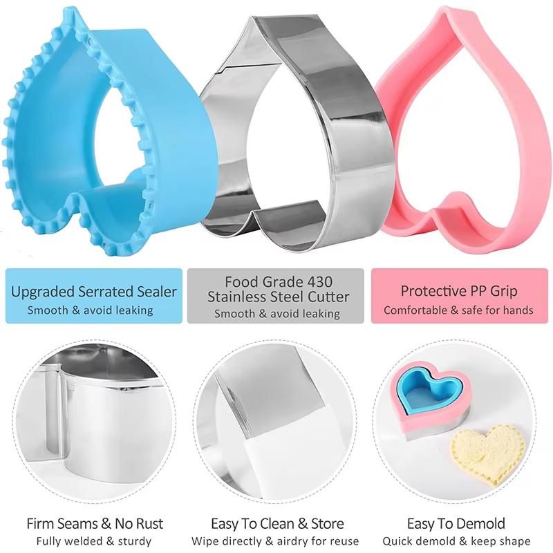 1 шт. Формочка для вырезания и запайки сэндвичей, аппарат для изготовления сэндвичей Uncrustable для сэндвичей Uncrustables с арахисовым маслом и джемом, форма для вырезания печенья