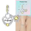 925 Silver 12 Months Birthstone Heart-shaped Beads Charms Fit Original Bracelet Charm Beads Necklace Diy Female Jewelry