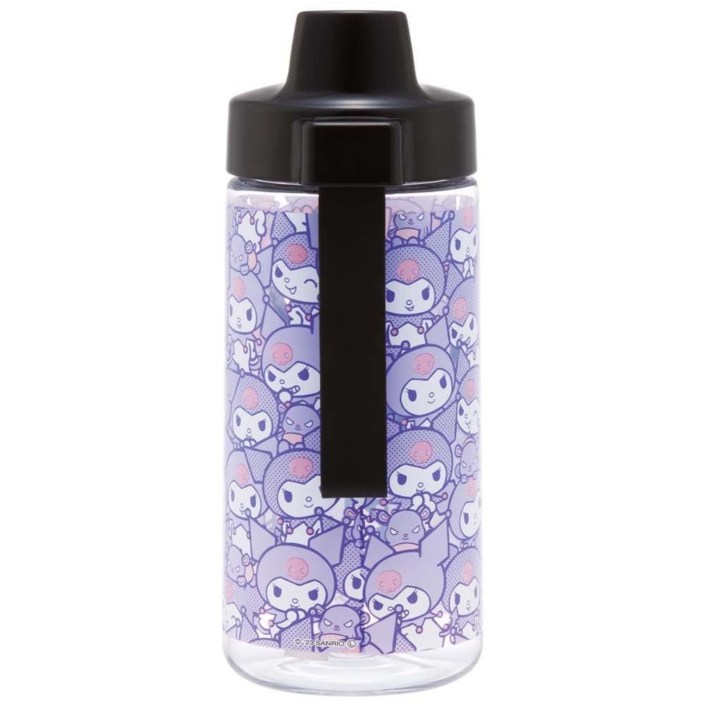 Стакан-бутылка для скейтера 500 мл с трубочкой для питья, для бутылки Sanrio, с крышкой-носиком, пластик, прозрачный, для детей, Куроми, PSTB5-A