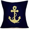 Navy  Yellow Nautical Patterned Throw Pillows Pattern Cushion Cover Suitable For Sofa Bedroom Car Pillow Cover