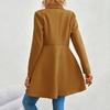 Женское пальто средней длины, куртка, ветрозащитное пальто с воротником-лацканами для женщин, теплая стильная верхняя одежда на весну и осень