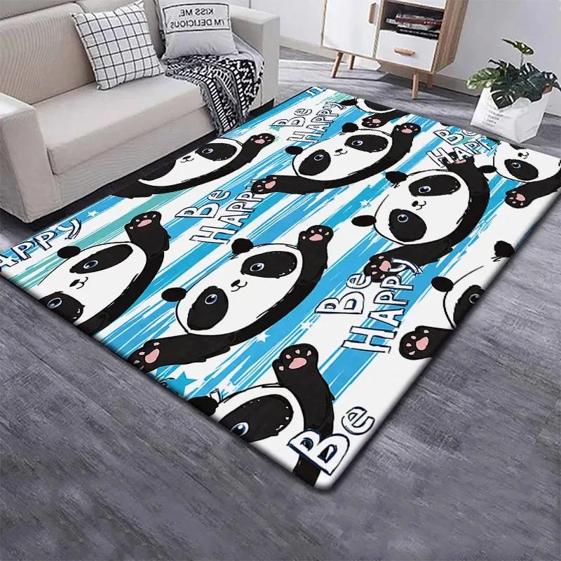 Cute Panda Carpet for Bedroom Bathroom Living Room Decor Baby's Crawling Mat Soft Cartoon Animal Area Rug Non-slip Play Mats