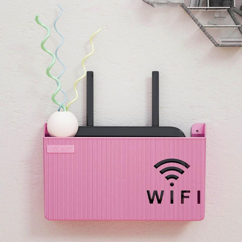 Sturdy Plastic Shelf Organizers Holds Router TV Box Optimizes Desk Space