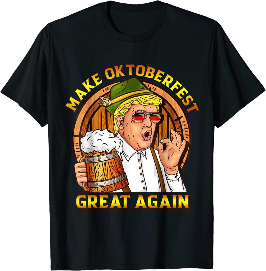 Men's and Women's T-shirts NEW LIMITED Make Oktoberfest Great Again Funny Trump Drink B33r T-Shirt S-3XL