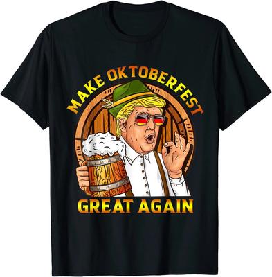 Men's and Women's T-shirts NEW LIMITED Make Oktoberfest Great Again Funny Trump Drink B33r T-Shirt S-3XL