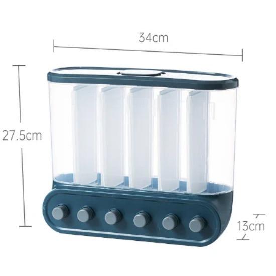 Кухонные контейнеры, 6 решеток, диспенсер для круп, настенные герметичные контейнеры для хранения круп, ящик для зерна, банка для еды