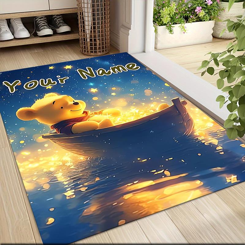 Custom Name "Nightly Adventure Winnie" Carpet Rug Customizable Soft Washable Anti-Slip Home Living Room Sofa Mats Personalized Rug. 0909399