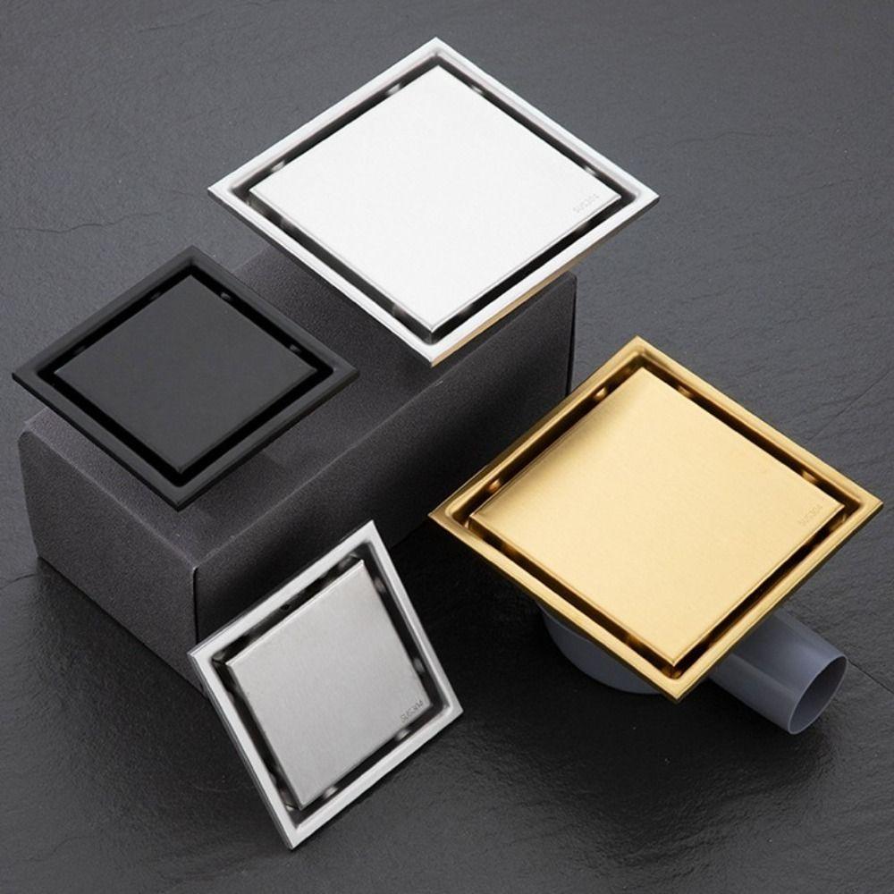 304 Stainless Steel Square Floor Waste Drain Anti-odor Accessories Large Flow Draine Drain Tile Insert Shower Grates Bathroom