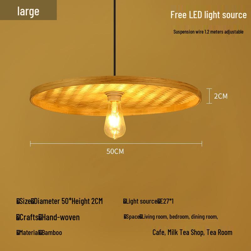 Бамбуковая ротанговая подвесная лампа: Дзен-освещение для чайной комнаты, столовой или чайного домика - Японский антикварный стиль