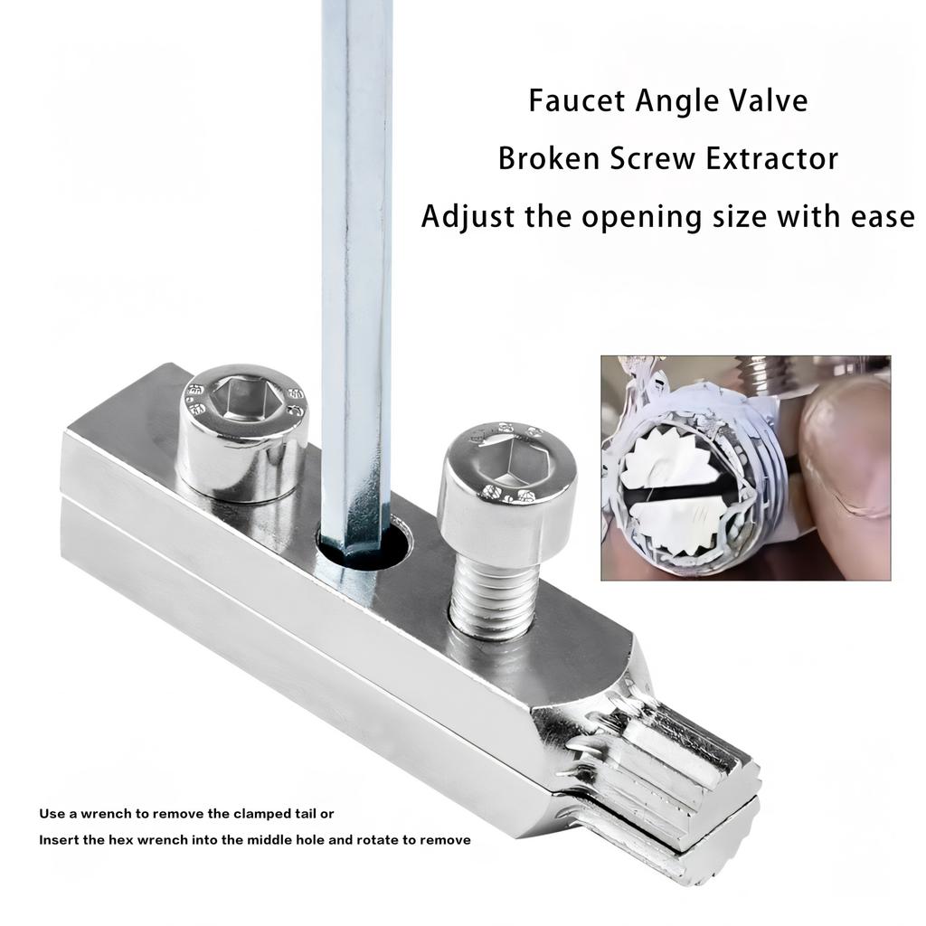 Инструмент для демонтажа разрыва металлической водопроводной трубы - съемник углового крана, с конструкцией стопорной гайки, регулируемый рычаг, простота в эксплуатации, без соединителя