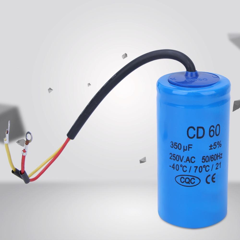 350uf Motor Starting Capacitor 250V AC Motor Run Capacitor Durable CD60 Run Capacitor AC Motor