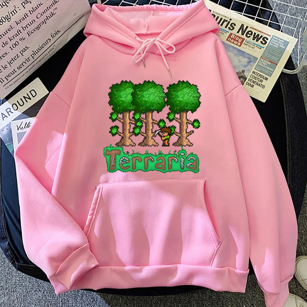 Толстовка Terraria 2026 Новый Пиксельный Стиль ИГРОВАЯ Свитшоты с Длинным Рукавом Одежда Удобные Худи