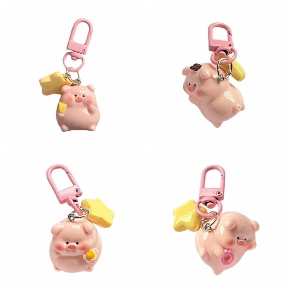 Charms Pink Pig Pendant Bag Pendant 3D Key Chain Sweet Cartoon Key Chain Decoration