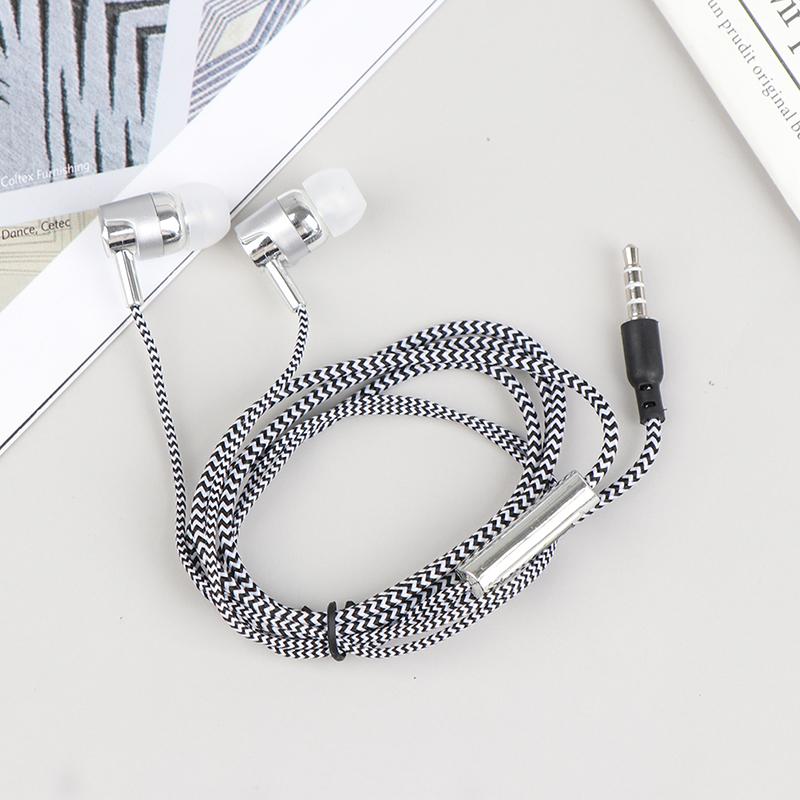1 шт. стерео наушники проводной нейлоновый кабель гарнитура с микрофоном