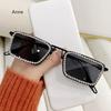 New Women Small Rectangular Sunglasses Fashion  Diamond Inlaid Small Frame Sun Glasses Women's UV Protection Shades Eyewear