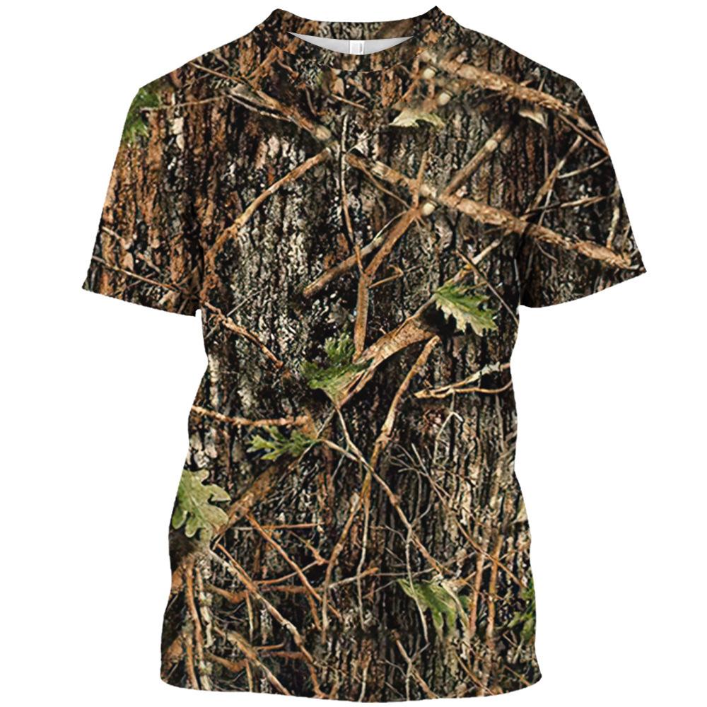 Мужская футболка с коротким рукавом и камуфляжным принтом «Джунгли», забавная, с круглым вырезом, 3D-печать, модная летняя футболка
