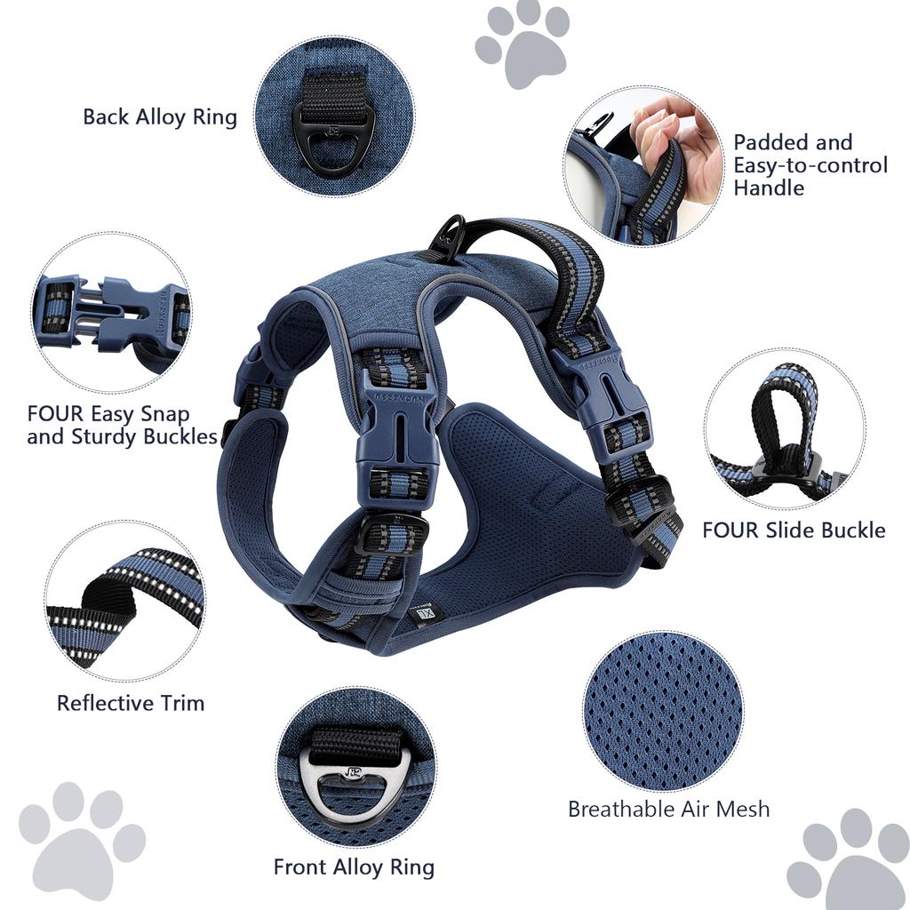 Шлейки для собак/домашних животных, регулируемый светоотражающий жилет Oxford Outdoor, передние/задние зажимы для поводка для маленьких, средних, больших и очень больших собак,