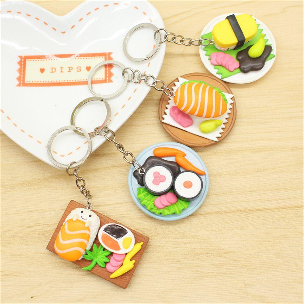 Креативные женские ломтики лосося милые суши цинковый сплав сумочка кулон ювелирные изделия брелок держатель для ключей брелок