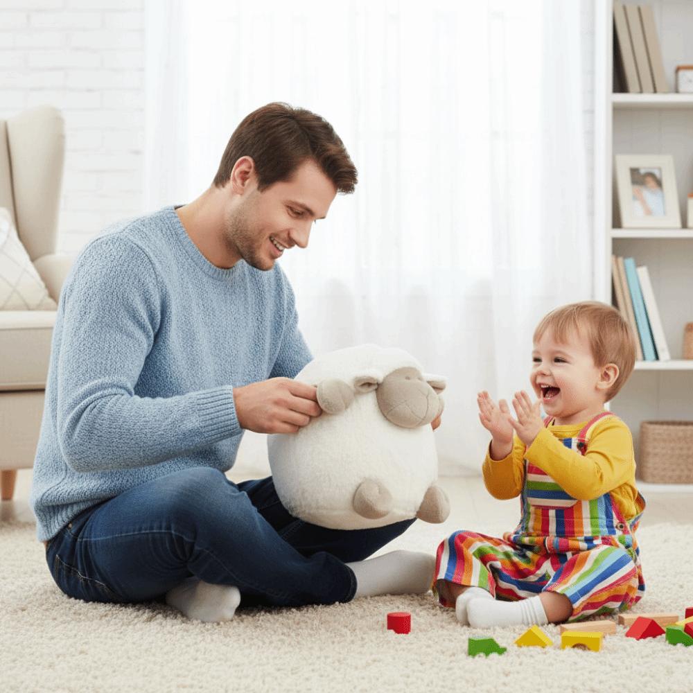 Cozy Stuffed Lamb Doll Huggable Plush Pillow Toy Gift Sheep Ball Doll  Kids