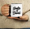 Inkdotpot Smile & Shine 11 Oz Ceramic Coffee Mug Inspirational Quotes Tea Mug Employee Boss