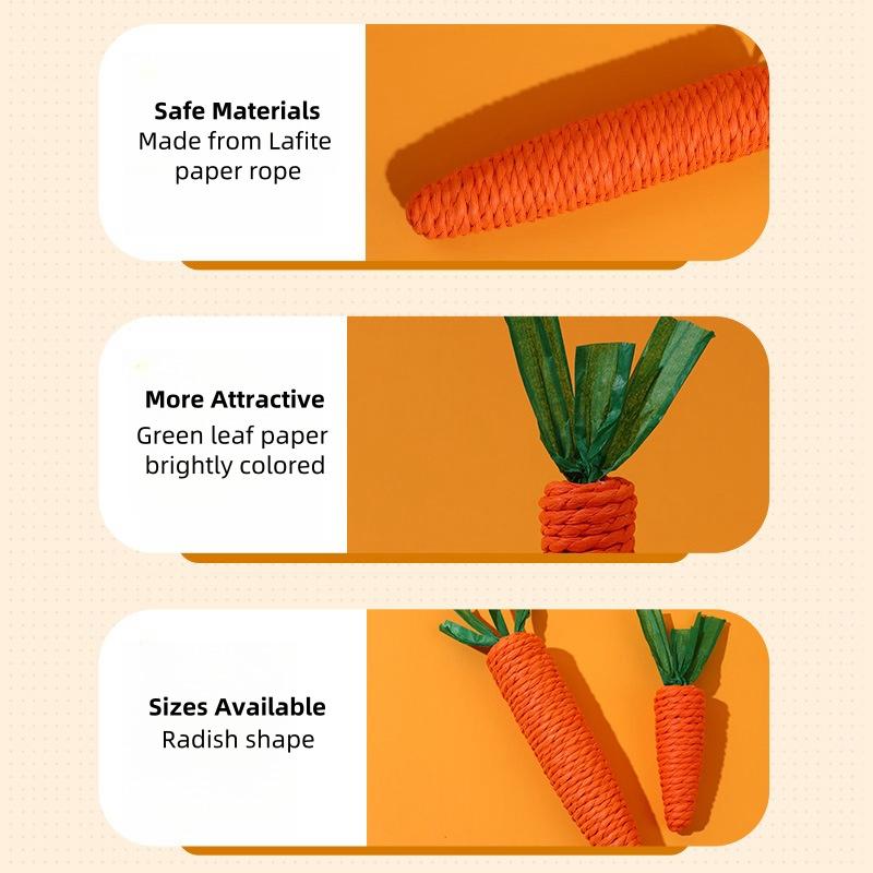 Игрушка для кошек Морковка для кошек Звуковая защитная веревка для когтеточки Чистка зубов Интерактивная игрушка для кошек Морковка для жевания Товары для животных