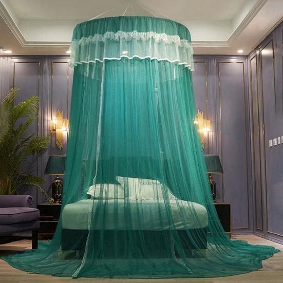 Hanging Mosquito Net Top Hook Encrypted Mesh Lace Patchwork Mosquito Repellent Round Dome Court Style Crib Canopy Bedroom Decoration
