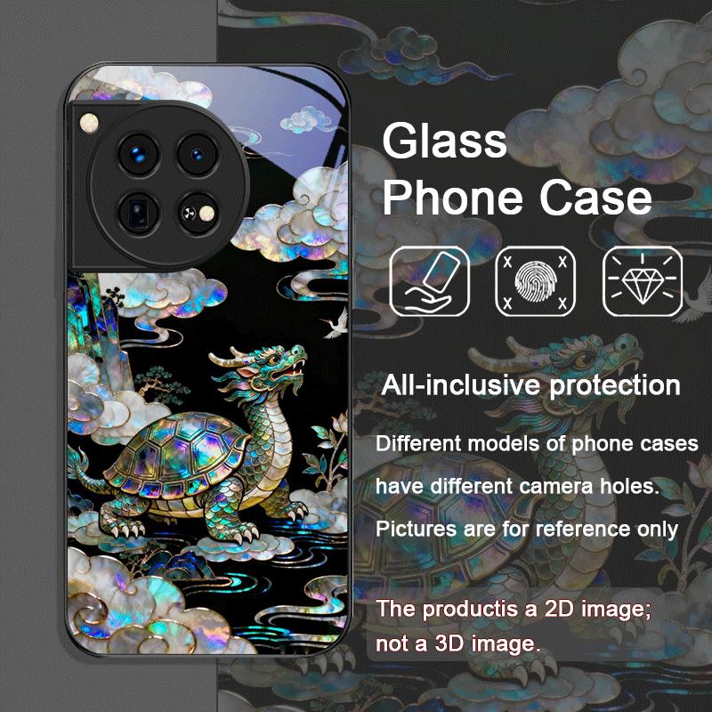 Стильный чехол из закаленного стекла с принтом под мрамор с рисунком тигра и дракона для OnePlus 13R 12 11 ACE2 3 Pro Nord 2T 4 CE3 Lite