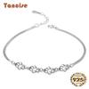 Tancise Fashion 925 Sterling Silver Bracelet Fine Jewelry Chain Bracelets Armband Bangles for Women Girls Wedding Party Gifts