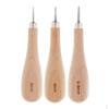 3pcs Wood Handle Sewing Awl Ther Stitching Accessories