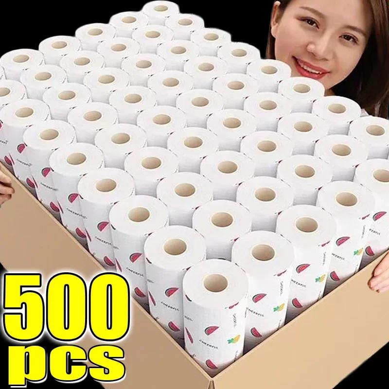500/50 шт. Одноразовые кухонные тряпки, многоразовые нетканые салфетки для уборки, полотенца для мытья посуды, тряпки, губки для мытья посуды оптом