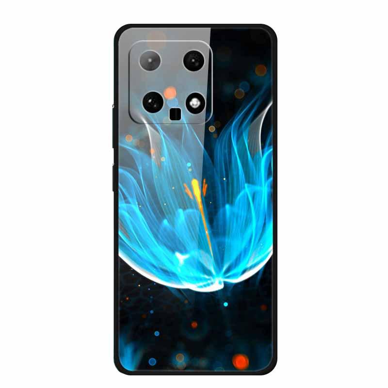 Чехол для телефона Xiaomi 14: Дизайн с разноцветными бабочками, Закаленное стекло, Креативный стиль, Хит продаж