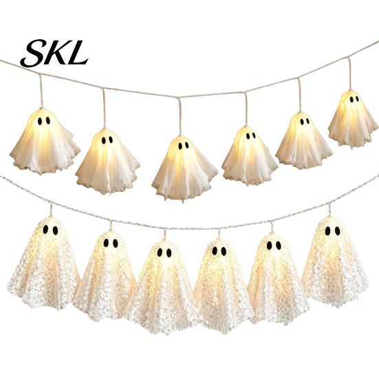 Halloween Themed Decorations Glowing Ghost Hanging Decor, Spooky Light Up Ornament for Party Scene, Indoor Outdoor Wall Window Decoration, Festive