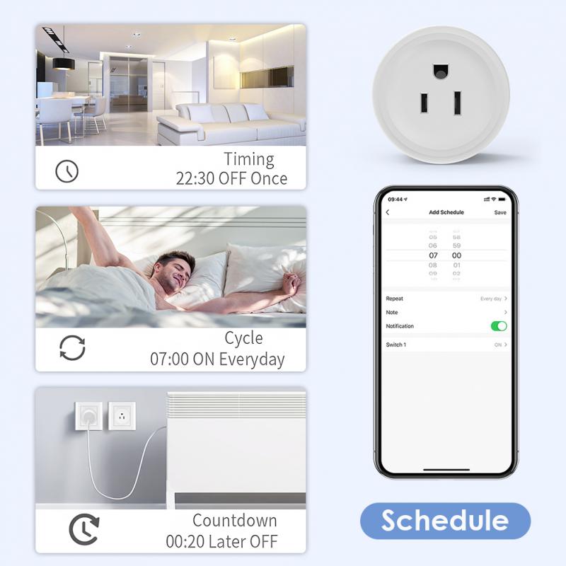 Corui Tuya Us Wi-Fi 10a Умная розетка Беспроводной концентратор Пульт дистанционного управления Бытовая техника Умная жизнь работает с Alexa Google Home