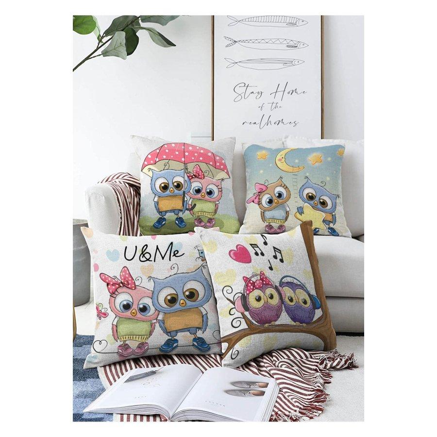 Набор чехлов для подушек с цифровой печатью из 4 предметов